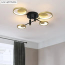 GobekUsa Modern Gold Molecule Ceiling Mount Chandelier with 4/6/8 Heads in Warm/White Light