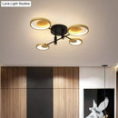 GobekUsa Modern Gold Molecule Ceiling Mount Chandelier with 4/6/8 Heads in Warm/White Light