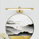 GobekUsa Modern Adjustable LED Wall Lamp with Metal Mirror Cabinet and Linear Acrylic Shade