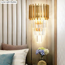 GobekUsa Modern Multi Tier Wall Lamp with Crystal Prism – Metal 4-Head Wall Light Fixture for Dining Room