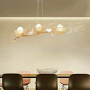 GobekUsa Modern Gold Nest Island Pendant Chandelier with Bird Decor - 3 Head Metal Lighting
