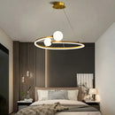 GobekUsa Gold Nordic Ring LED Ceiling Chandelier for Dining Room Pendant Lighting