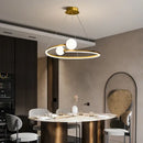 GobekUsa Gold Nordic Ring LED Ceiling Chandelier for Dining Room Pendant Lighting