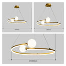 GobekUsa Gold Nordic Ring LED Ceiling Chandelier for Dining Room Pendant Lighting