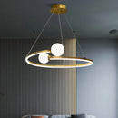 GobekUsa Gold Nordic Ring LED Ceiling Chandelier for Dining Room Pendant Lighting