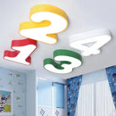 GobekUsa Modern LED Number Shape Flush Mount Light with Acrylic Cover for Ceiling