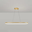 GobekUsa Minimalist LED Gold Plated Pendant Light Fixture for Table - Metal Oblong Design