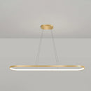 GobekUsa Minimalist LED Gold Plated Pendant Light Fixture for Table - Metal Oblong Design