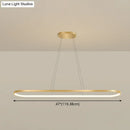GobekUsa Minimalist LED Gold Plated Pendant Light Fixture for Table - Metal Oblong Design