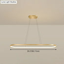 GobekUsa Minimalist LED Gold Plated Pendant Light Fixture for Table - Metal Oblong Design