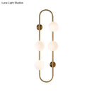 GobekUsa Modern Gold Oblong Sconce Wall Light with 4-Metal Heads and Milky Glass Shade
