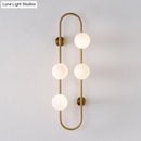 GobekUsa Modern Gold Oblong Sconce Wall Light with 4-Metal Heads and Milky Glass Shade