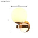 GobekUsa Modern Opal Glass Ball Wall Lamp - Gold Sconce Light for Living Room