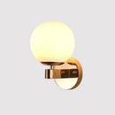 GobekUsa Modern Opal Glass Ball Wall Lamp - Gold Sconce Light for Living Room