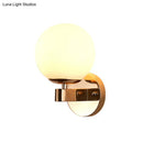 GobekUsa Modern Opal Glass Ball Wall Lamp - Gold Sconce Light for Living Room
