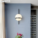 GobekUsa Modern Opal Glass Orb Wall Sconce Lamp - Stylish 1-Bulb Lighting for Living Room