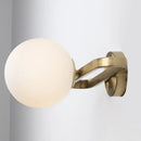 GobekUsa Opal Glass Sphere Sconce Light - Single Light Gold Wall Lighting with Oblong Decor