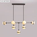 GobekUsa Modern Glass Orb Chandelier with 9-Silver/Gold Finish Heads - Perfect Island Lighting for Restaurants & Hotels