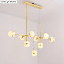 GobekUsa Modern Glass Orb Chandelier with 9-Silver/Gold Finish Heads - Perfect Island Lighting for Restaurants & Hotels