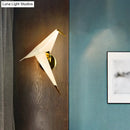 GobekUsa Origami Bird LED Wall Sconce in Gold: Warm/White Bedroom Lighting Fixture