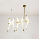 GobekUsa Gold Origami Bird Island Pendant Lamp for Dining Room Decor