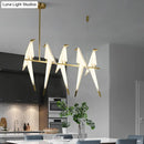 GobekUsa Gold Origami Bird Island Pendant Lamp for Dining Room Decor