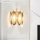 GobekUsa Contemporary Oval Wall Light with Clear Crystal Deco - Metallic 1-Light Fixture for Living Room