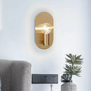 GobekUsa Contemporary Gold Wall Mounted Bedroom Sconce Light with Bare Bulb Metal Shade
