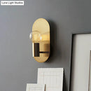 GobekUsa Contemporary Gold Wall Mounted Bedroom Sconce Light with Bare Bulb Metal Shade