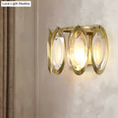 GobekUsa Contemporary Gold Oval Sconce with Cut Crystal Detail - Perfect Wall Fixture for Living Room Lighting