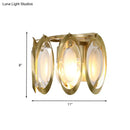 GobekUsa Contemporary Gold Oval Sconce with Cut Crystal Detail - Perfect Wall Fixture for Living Room Lighting