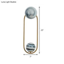 GobekUsa Modern Gold Metal Oval Wall Sconce Light Fixture with 2 Bulbs for Living Room