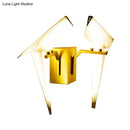 GobekUsa 1/2-Light Dining Room Sconce with Birdie Plastic Shade: Modernist White Wall Lamp in Warm/White Light
