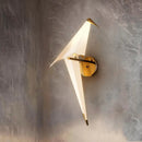 GobekUsa 1/2-Light Dining Room Sconce with Birdie Plastic Shade: Modernist White Wall Lamp in Warm/White Light