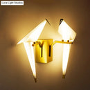 GobekUsa 1/2-Light Dining Room Sconce with Birdie Plastic Shade: Modernist White Wall Lamp in Warm/White Light