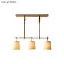 GobekUsa Modern Gold Pendant Lamp with 3-Lights & Cone Fabric Shade - Perfect for Dining Rooms, Island Lighting