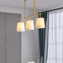 GobekUsa Modern Gold Pendant Lamp with 3-Lights & Cone Fabric Shade - Perfect for Dining Rooms, Island Lighting