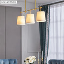 GobekUsa Modern Gold Pendant Lamp with 3-Lights & Cone Fabric Shade - Perfect for Dining Rooms, Island Lighting