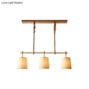 GobekUsa Modern Gold Pendant Lamp with 3-Lights & Cone Fabric Shade - Perfect for Dining Rooms, Island Lighting