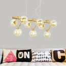 GobekUsa Nordic Style Gold Pendant Light with Clear/Cognac Glass - Bubble Island Lighting, 9 Lights