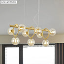 GobekUsa Nordic Style Gold Pendant Light with Clear/Cognac Glass - Bubble Island Lighting, 9 Lights