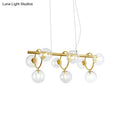 GobekUsa Nordic Style Gold Pendant Light with Clear/Cognac Glass - Bubble Island Lighting, 9 Lights