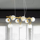GobekUsa Nordic Style Gold Pendant Light with Clear/Cognac Glass - Bubble Island Lighting, 9 Lights