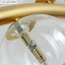 GobekUsa Nordic Style Gold Pendant Light with Clear/Cognac Glass - Bubble Island Lighting, 9 Lights