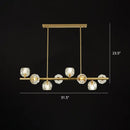 GobekUsa Modern Gold Pendant Light with Crystal Dome Shade - Ideal for Restaurants or Over Kitchen Islands