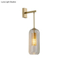 GobekUsa Modern 1-Head Gold Wall Mount Light for Bedside - Clear Glass Capsule Sconce Fixture