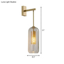 GobekUsa Modern 1-Head Gold Wall Mount Light for Bedside - Clear Glass Capsule Sconce Fixture