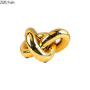 GobekUsa Gold-plated Knot Ornaments: Modern Geometric Resin Desk Decor & Room Craft