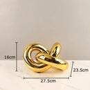 GobekUsa Gold-plated Knot Ornaments: Modern Geometric Resin Desk Decor & Room Craft