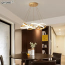 GobekUsa Gold Plated LED Pendant Lights for Dining Kitchen Bedroom Study Room Lighting
